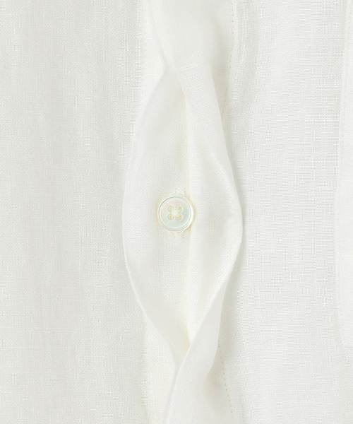 Paul Smith(ポールスミス)の「カラーリネン バンドカラーシャツ / 143310 509T(シャツ/ブラウス・メンズ・ホワイト/スミクロ・LARGE/MEDIUM/SMALL/X-LARGE/XX-LARGE)」の8枚目の写真