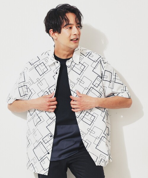 THE SHOP TK （ザ ショップ ティーケー ）の「◆シアサッカーメッシュシャツ（シャツ/ブラウス・メンズ・ホワイト系8/ブラック系5/オリーブ/ブラック・04/03/02）」の22枚目の写真