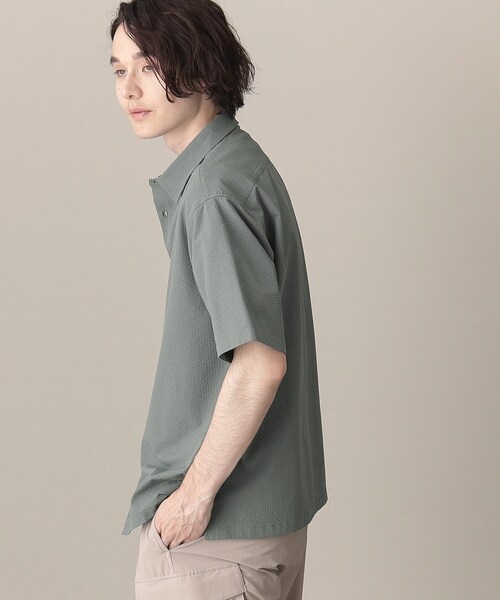 THE SHOP TK （ザ ショップ ティーケー ）の「◆シアサッカーメッシュシャツ（シャツ/ブラウス・メンズ・ホワイト系8/ブラック系5/オリーブ/ブラック・04/03/02）」の8枚目の写真