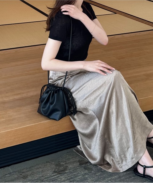 LE MORE（リモア）の「エコレザー巾着ショルダーバッグ（ショルダーバッグ・レディース・ブラック/アイボリー/シルバー・FREE）」の20枚目の写真