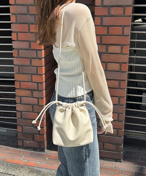 エバゴス オイルレザー 巾着型 ショルダーバッグ 20周年チャーム