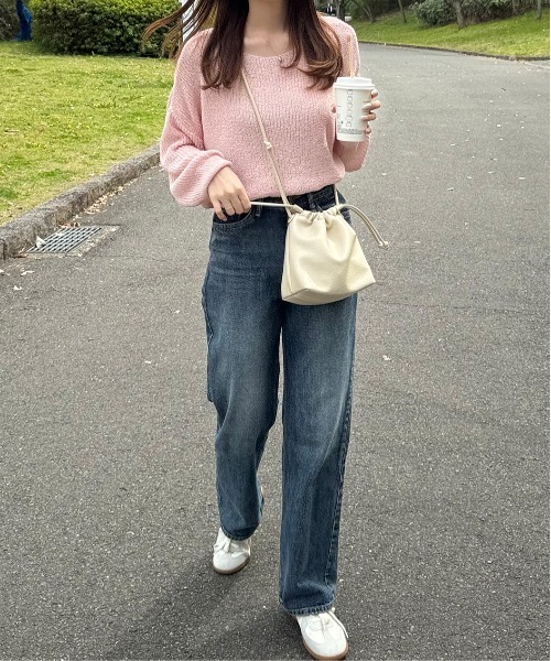 LE MORE（リモア）の「エコレザー巾着ショルダーバッグ（ショルダーバッグ・レディース・ブラック/アイボリー/シルバー・FREE）」の17枚目の写真