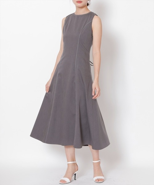 SWINGLE（スウィングル）の「五分袖ストライプボウタイシャツレイヤードワンピース（ワンピース・レディース・ブルー系その他5/ホワイト系その他6/パープル系その他5・FREE）」の12枚目の写真