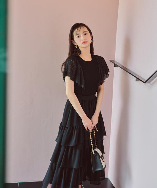 PROPORTION BODY DRESSING(プロポーションボディドレッシング)の「ランダムティアードスカート / 1214220501(スカート・レディース・ブラック/ベージュ/パープル・MEDIUM/SMALL)」の4枚目の写真