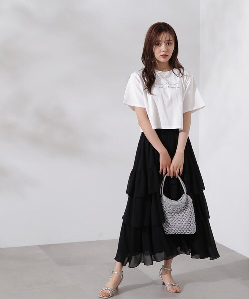 PROPORTION BODY DRESSING(プロポーションボディドレッシング)の「ランダムティアードスカート / 1214220501(スカート・レディース・ブラック/ベージュ/パープル・MEDIUM/SMALL)」の5枚目の写真