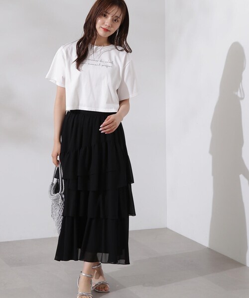 PROPORTION BODY DRESSING(プロポーションボディドレッシング)の「ランダムティアードスカート / 1214220501(スカート・レディース・ブラック/ベージュ/パープル・MEDIUM/SMALL)」の6枚目の写真