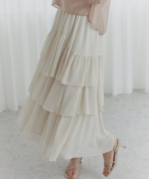 PROPORTION BODY DRESSING(プロポーションボディドレッシング)の「ランダムティアードスカート / 1214220501(スカート・レディース・ブラック/ベージュ/パープル・MEDIUM/SMALL)」の17枚目の写真