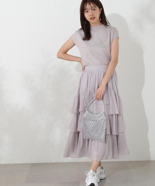 PROPORTION BODY DRESSING(プロポーションボディドレッシング)の「ランダムティアードスカート / 1214220501(スカート・レディース・ブラック/ベージュ/パープル・MEDIUM/SMALL)」の1枚目の写真