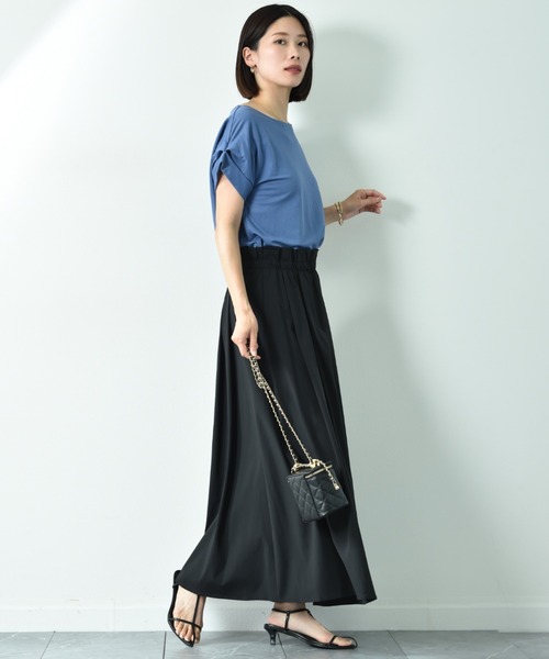 INTERPLANET（インタープラネット）の「【接触冷感】カノコ袖ロールアップＢＡＣＫゴールドホックプルオーバー（Tシャツ/カットソー・レディース・ブルー/オフホワイト/ブラック・FREE）」の19枚目の写真