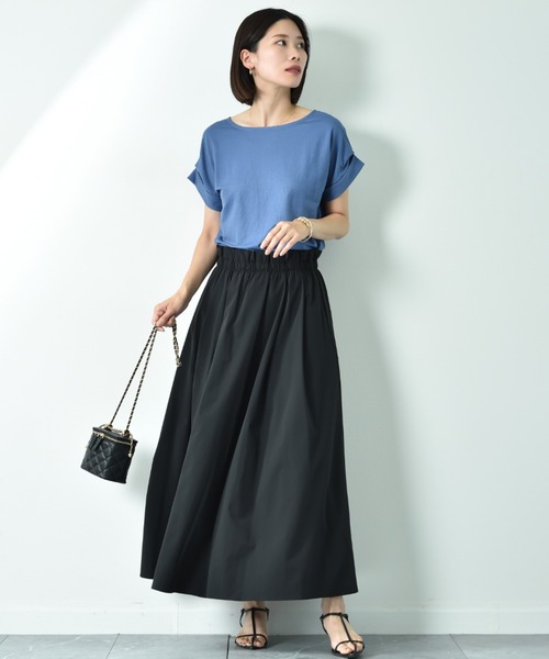 INTERPLANET（インタープラネット）の「【接触冷感】カノコ袖ロールアップＢＡＣＫゴールドホックプルオーバー（Tシャツ/カットソー・レディース・ブルー/オフホワイト/ブラック・FREE）」の20枚目の写真