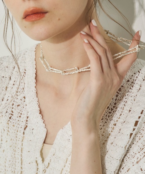 【関税込み】OUR LEGACY ベージュ Crochet Catch ネックレス クラッシュチェーンネックレス(ネックレス)|Unitage