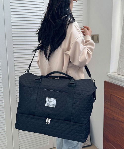 Miniministore(ミニミニストア)の「ボストンバッグ ショルダーバッグ セット(ボストンバッグ・レディース・ラベンダー/グレー/アイボリー/ブラック/ネイビー/パープル/サーモンピンク・FREE)」の9枚目の写真
