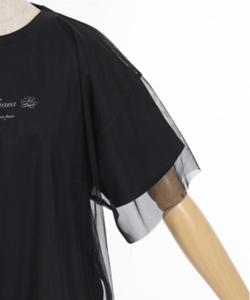 セール】チュール重ねロゴTシャツ（Tシャツ/カットソー）｜axes