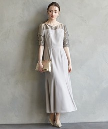 AIMER エメ パーティードレス 結婚式 グレー WEB/Aimer Acret店限定】アシンメトリーフリルマーメイドライン
