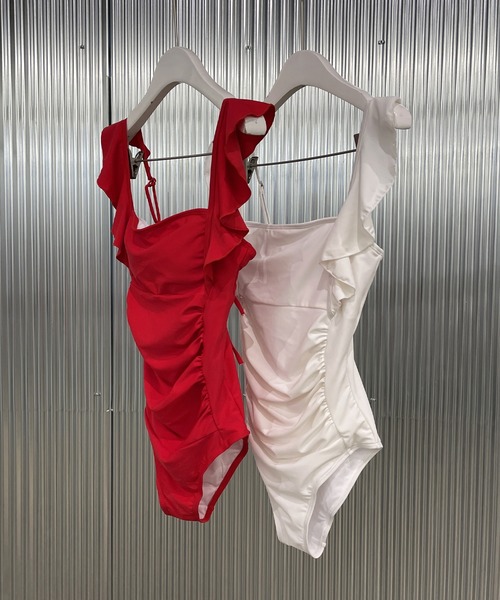 ビーチウェア】オープンバックリボンハイウエストショルダー