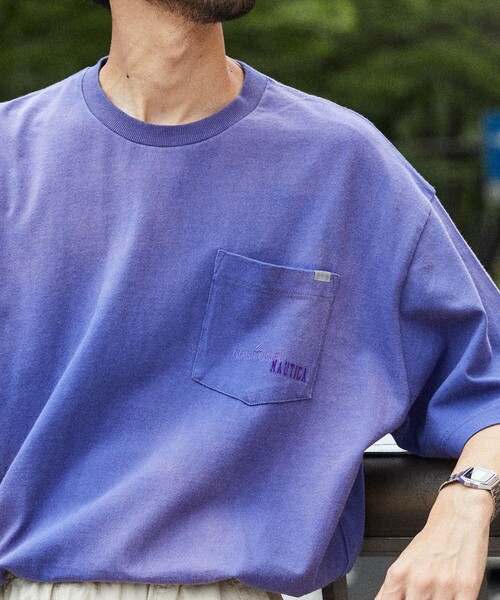 NAUTICA（ノーティカ）の「NAUTICA/ノーティカ Garment Dyed Hidden Logo S/S PKT Tee/ガーメントダイ ヒドゥンロゴ ショーツ ポケットTシャツ（Tシャツ/カットソー・メンズ・ブラウン/チャコールグレー/パープル/ネイビー・X-LARGE/LARGE/MEDIUM/SMALL）」の4枚目の写真