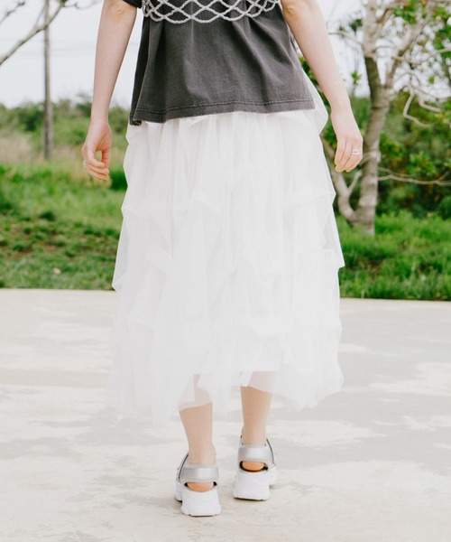 archives（アルシーヴ）の「タックチュールスカート（スカート・レディース・ブラック/オフホワイト/グレー・MEDIUM）」の7枚目の写真