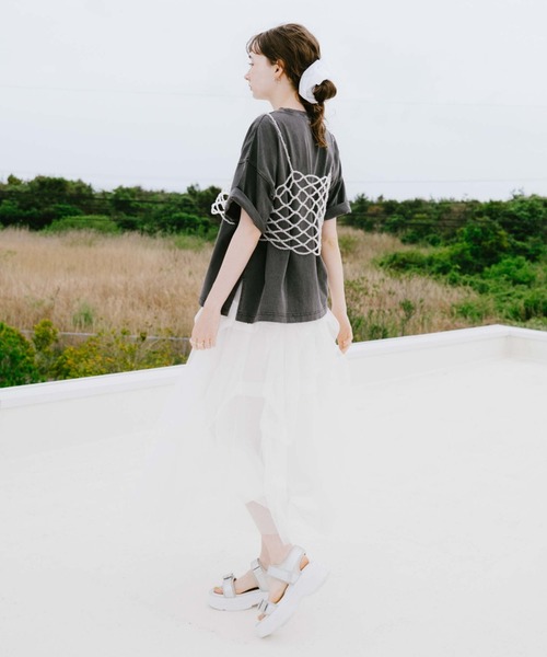 archives（アルシーヴ）の「タックチュールスカート（スカート・レディース・ブラック/オフホワイト/グレー・MEDIUM）」の9枚目の写真