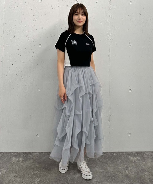 archives（アルシーヴ）の「タックチュールスカート（スカート・レディース・ブラック/オフホワイト/グレー・MEDIUM）」の20枚目の写真