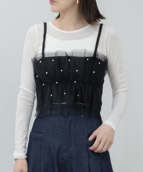 サラマリカ　⭐︎  チュールテープエンブロイダリーキャミソール サラマリカ ⭐︎ チュールテープエンブロイダリーキャミソール