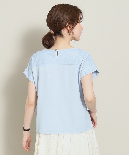 ITS'DEMO(イッツデモ)の「◆【肌触りさらり/手洗い可】フロントレースプルオーバー(Tシャツ/カットソー・レディース・パープル/ブラック/サックスブルー/オフホワイト・00)」の10枚目の写真