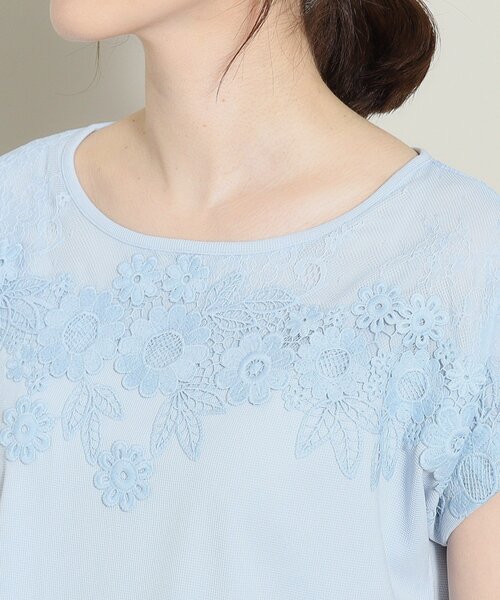 ITS'DEMO(イッツデモ)の「◆【肌触りさらり/手洗い可】フロントレースプルオーバー(Tシャツ/カットソー・レディース・パープル/ブラック/サックスブルー/オフホワイト・00)」の11枚目の写真