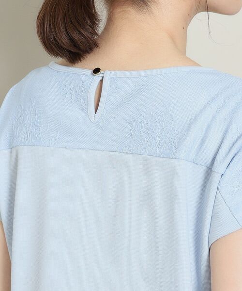 ITS'DEMO(イッツデモ)の「◆【肌触りさらり/手洗い可】フロントレースプルオーバー(Tシャツ/カットソー・レディース・パープル/ブラック/サックスブルー/オフホワイト・00)」の12枚目の写真