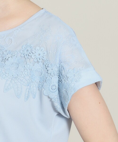 ITS'DEMO(イッツデモ)の「◆【肌触りさらり/手洗い可】フロントレースプルオーバー(Tシャツ/カットソー・レディース・パープル/ブラック/サックスブルー/オフホワイト・00)」の13枚目の写真