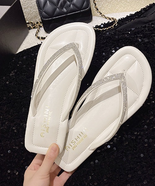 Miniministore(ミニミニストア)の「キラキラ トングサンダル レディース夏靴(サンダル・レディース・ホワイト/ブラウン/ブラック/シルバー・24.5cm/24.0cm/23.5cm/23.0cm/22.5cm)」の19枚目の写真
