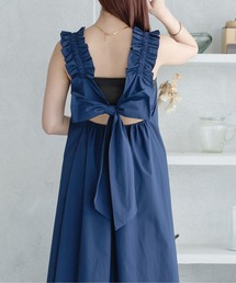 back ribbon flare shirt dress / バックリボンフレアシャツワンピース