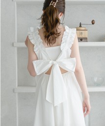back ribbon flare shirt dress / バックリボンフレアシャツワンピース