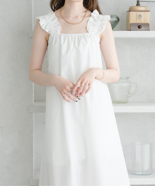 Ambre Neige(アンブルネージュ)の「back ribbon flare shirt dress / バックリボンフレアシャツワンピース(ワンピース・レディース・ブラック/オフホワイト/ネイビー・FREE)」の5枚目の写真