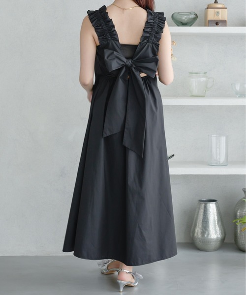 Ambre Neige(アンブルネージュ)の「back ribbon flare shirt dress / バックリボンフレアシャツワンピース(ワンピース・レディース・ブラック/オフホワイト/ネイビー・FREE)」の18枚目の写真
