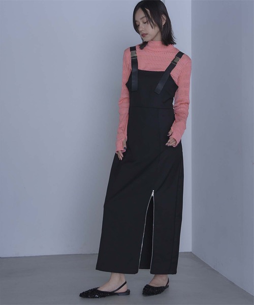 miette（ミエット）の「シアージャガードハイネックトップス（Tシャツ/カットソー・レディース・ピンク/チャコール・FREE）」の7枚目の写真