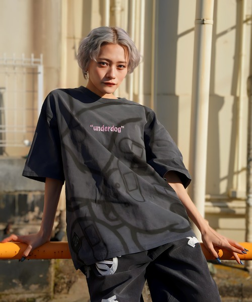 GALFY(ガルフィー)の「GA×GALFY B-BOY的犬とリスピグメントTEE(Tシャツ/カットソー・メンズ・ブラック/グレー・L/XL)」の22枚目の写真