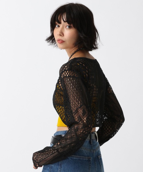 PAGEBOY（ページボーイ）の「キカメッシュホックボレロ（カーディガン/ボレロ・レディース・グレー/ブラック/ブラウン・FREE）」の7枚目の写真