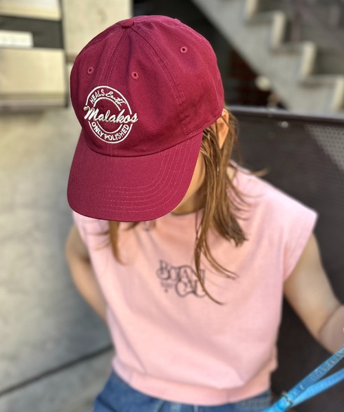 mi via loca（ミヴィアロカ）の「【newhattan】刺繍ロゴCAP・CIAO/マラコス【PT NO. MVL043/044 ※2A】（キャップ・レディース・ブラック/サックスブルー/ダークグリーン/スミクロ/ベージュ/ワインレッド・FREE）」の6枚目の写真