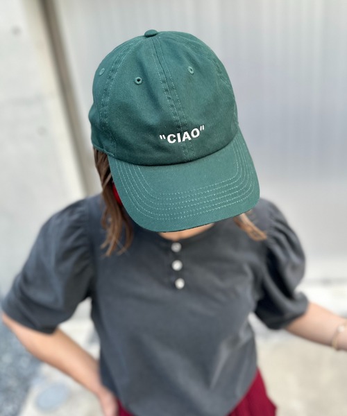 かのほ　新作25SS⭐︎新品！マルニ 刺繍 ロゴ キャップ　Tシャツ14y セール】【newhattan】刺繍ロゴCAP・CIAO/マラコス【PT NO