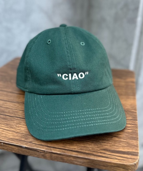 mi via loca（ミヴィアロカ）の「【newhattan】刺繍ロゴCAP・CIAO/マラコス【PT NO. MVL043/044 ※2A】（キャップ・レディース・ブラック/サックスブルー/ダークグリーン/スミクロ/ベージュ/ワインレッド・FREE）」の10枚目の写真