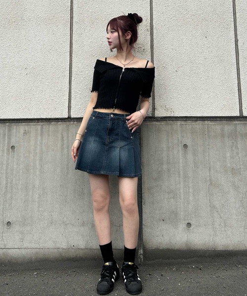 .KOM(ドットコム)の「A'GEM/9 × .kom 『.KOM/ドットケーオーエム』 ZIPUPオフショルダー(Tシャツ/カットソー・レディース・ブラック/アイボリー/ピンク・FREE)」の12枚目の写真