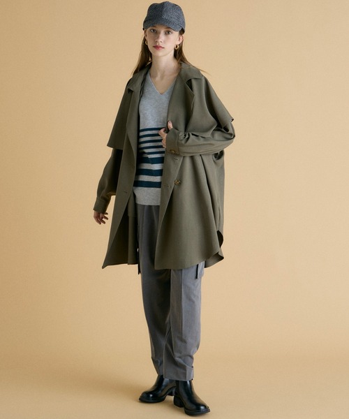 INED CLARO（イネドクラロ）の「ドライツイルトレンチコート（トレンチコート・レディース・カーキ/ネイビー・フリー）」の4枚目の写真