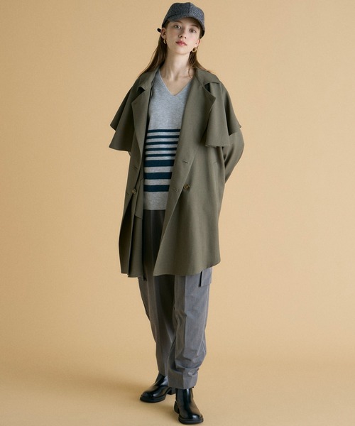 INED CLARO（イネドクラロ）の「ドライツイルトレンチコート（トレンチコート・レディース・カーキ/ネイビー・フリー）」の7枚目の写真