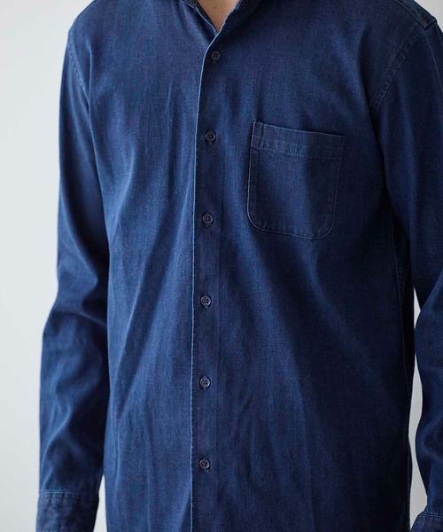 UNION STATION（ユニオンステーション）の「ホリゾンタルカラー テンセル デニム シャツ（シャツ/ブラウス・メンズ・ブルー/ネイビー・LL/L/M/S）」の11枚目の写真