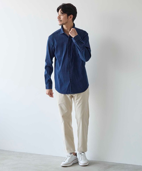 UNION STATION（ユニオンステーション）の「ホリゾンタルカラー テンセル デニム シャツ（シャツ/ブラウス・メンズ・ブルー/ネイビー・LL/L/M/S）」の12枚目の写真