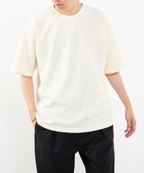 【MASTER FRAME/マスターフレーム】コットンライクワッフルテーパードクルーネックTシャツ（Tシャツ/カットソー）｜MASTER FRAME（マスターフレーム ）