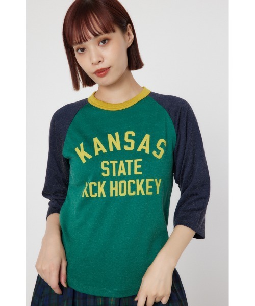 RODEO CROWNS WIDE BOWL（ロデオクラウンズワイドボウル）の「GOOD OLDラグランL/S トップス（Tシャツ/カットソー・レディース・ブルー系その他2/イエロー系その他/グリーン系その他・SMALL/MEDIUM）」の2枚目の写真