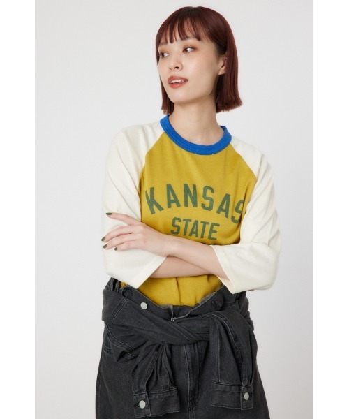 RODEO CROWNS WIDE BOWL（ロデオクラウンズワイドボウル）の「GOOD OLDラグランL/S トップス（Tシャツ/カットソー・レディース・ブルー系その他2/イエロー系その他/グリーン系その他・SMALL/MEDIUM）」の4枚目の写真