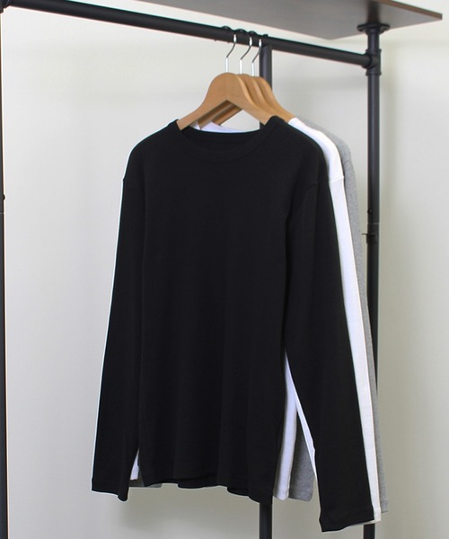 JEMORGAN(ジェーイーモーガン)の「【JEMORGAN / ジェーイーモーガン】 テレコクルーネックロンT(Tシャツ/カットソー・メンズ・オフホワイト/ブラック/杢グレー・M/XL/L)」の2枚目の写真