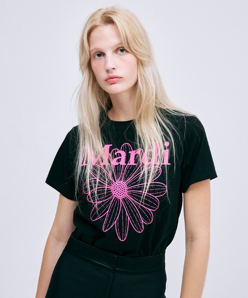 Tシャツ・カットソー Mardi Mercredi SLIM TSHIT SLIM TSHIRT FLOWERMARDI_NAVY SKY - MARDI MERCREDI