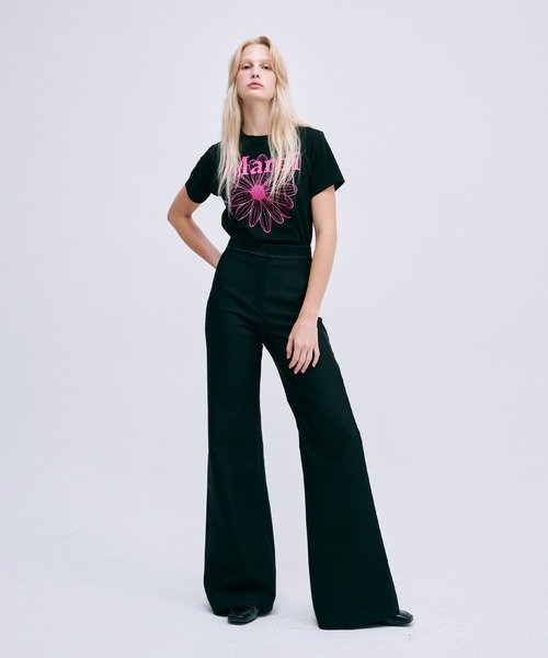 Mardi Mercredi(マルディメクルディ)の「SLIM TSHIRT FLOWERMARDI / スリム Tシャツ フラワーマルディ(Tシャツ/カットソー・レディース・ブラック系その他・FREE)」の4枚目の写真